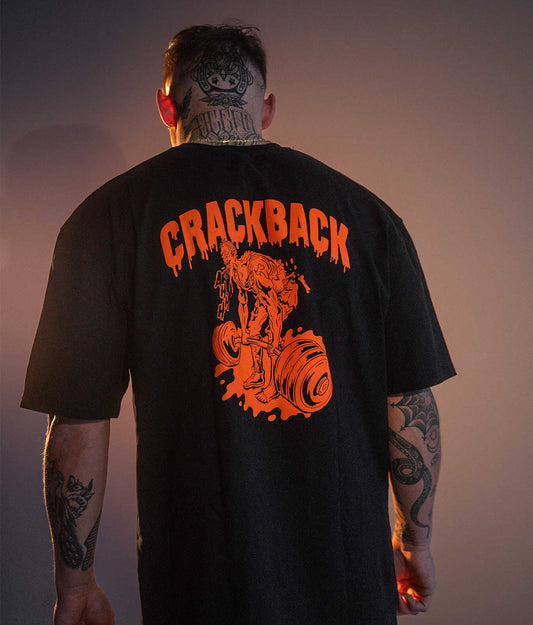 Oversize T-Shirt "Crackback" Schwarz