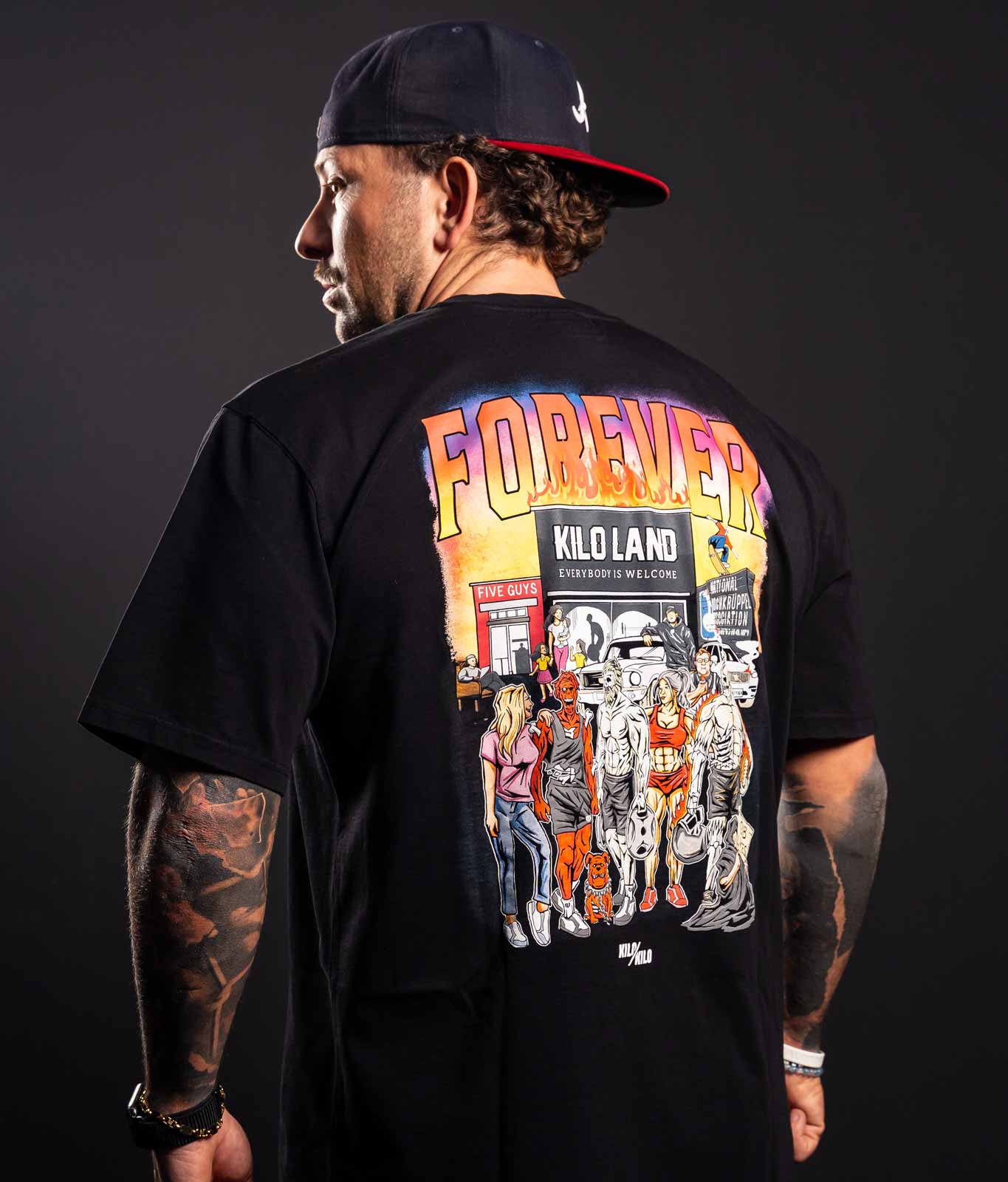 Oversize T-Shirt "FOREVER" Schwarz