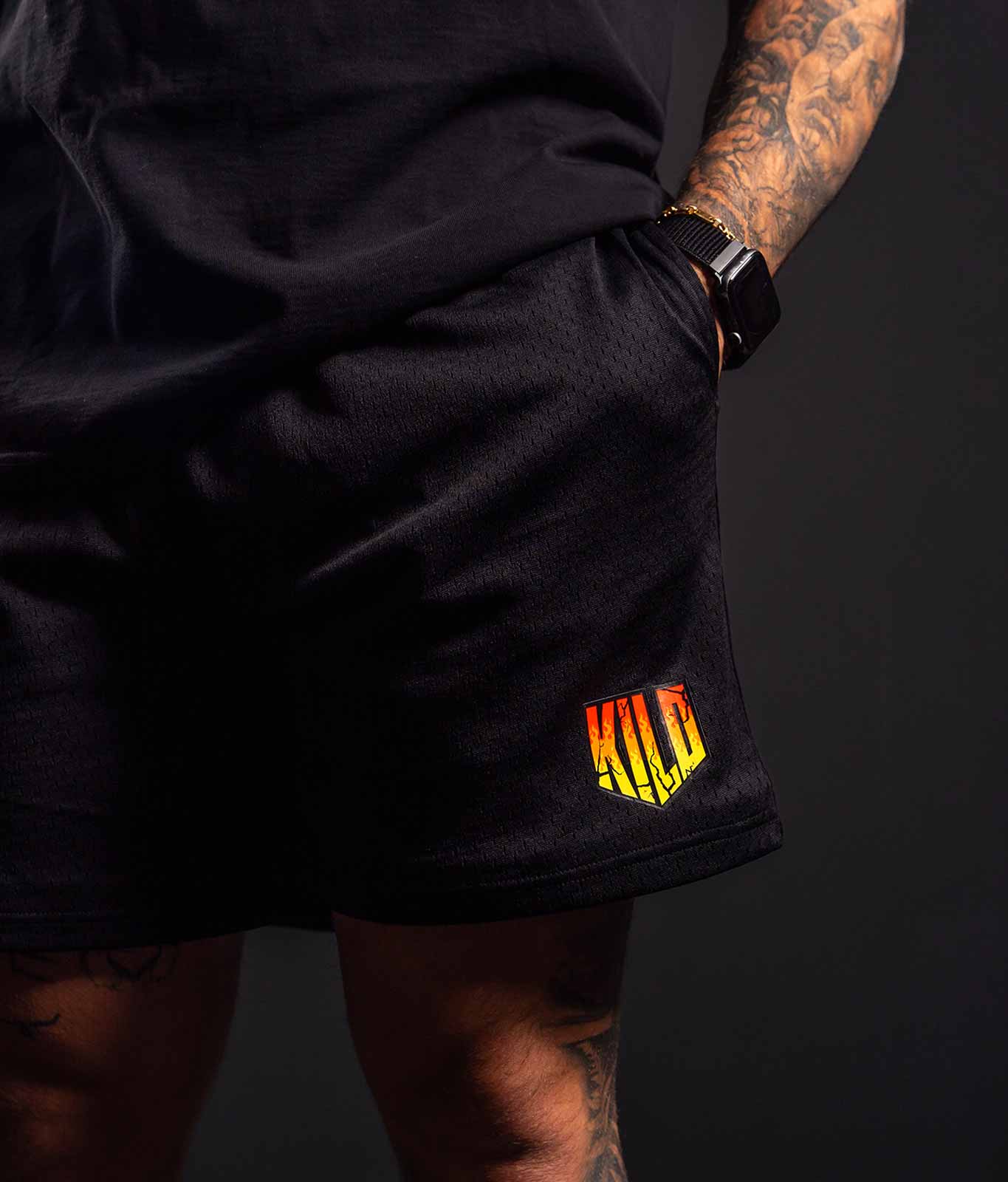 Mesh Shorts "FOREVER" Schwarz