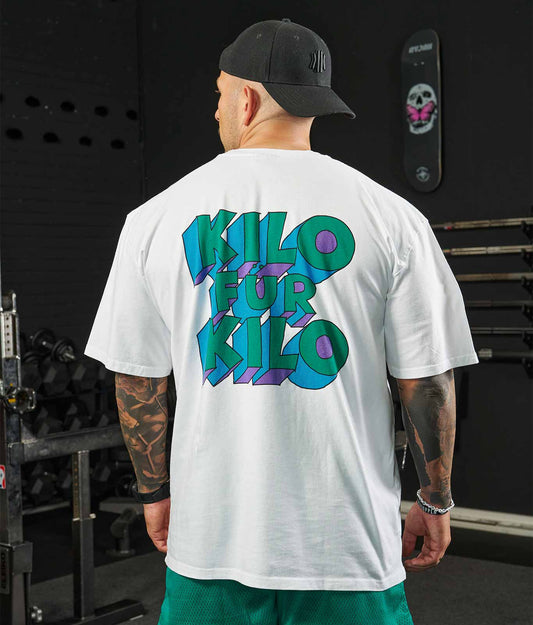 Oversize T-Shirt "Kilo 3D" Weiß