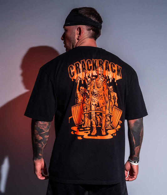 Oversize T-Shirt "Crackback Gang" Schwarz